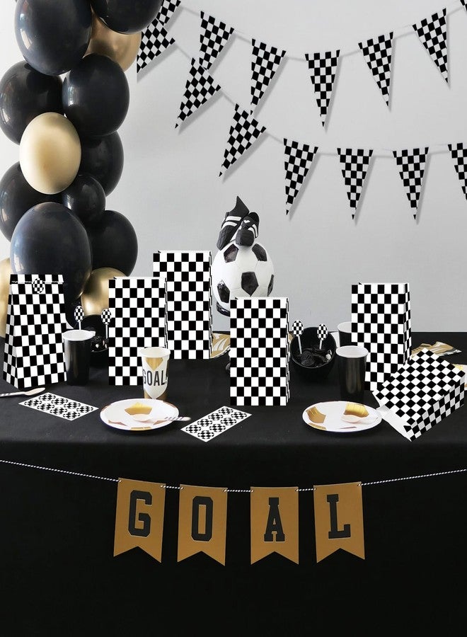 BQC 32Pcs Racecar Party Bags Race Car Goodie Bags Black and White Checkered Gift Bags Racing Birthday Party Supplies Two Fast Birthday Decorations Checkered Flag Party Supplies - Image 3